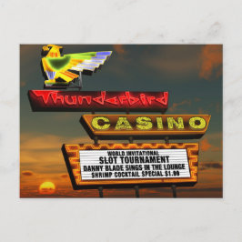 Las Vegas Thunderbird Retro Neon-vykort Vykort