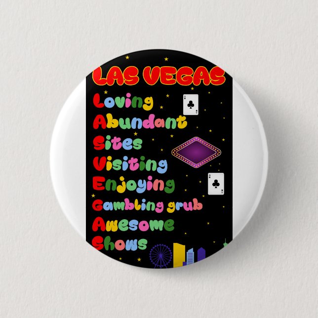 Las Vegas Tourist Acronym Button Knapp (Framsida)