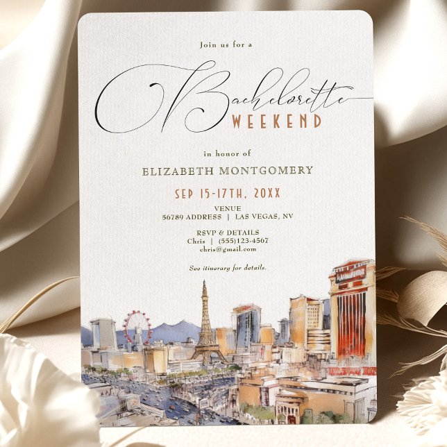 LAS VEGAS Travel Bachelorette Itinerary Inbjudningar (Skapare uppladdad)