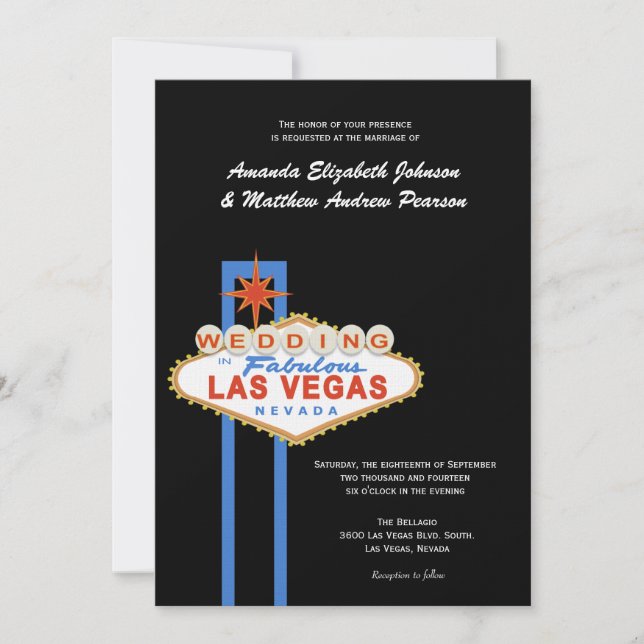 Las Vegas undertecknar bröllopinbjudan Inbjudningar (Framsida)