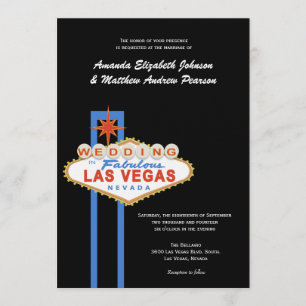 Las Vegas undertecknar bröllopinbjudan Inbjudningar