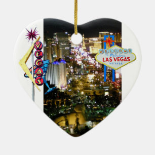 Las Vegas undertecknar bröllopsouvenir Julgransprydnad Keramik