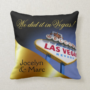 Las Vegas undertecknar Herr & Fru Nygift person   Kudde