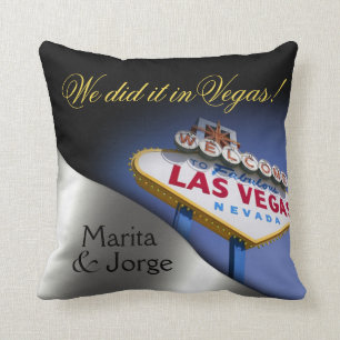 Las Vegas undertecknar Herr & Fru Nygift person   Kudde