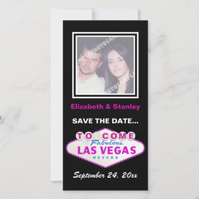Las Vegas-undertecknare contemporary bröllop spara Datumet (Framsida)