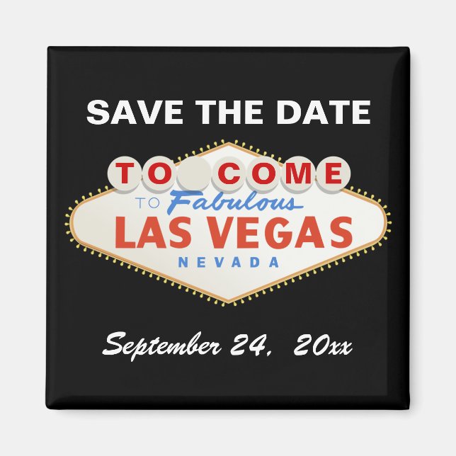 Las Vegas-undertecknare contemporary bröllop spara Magnet (Framsidan)