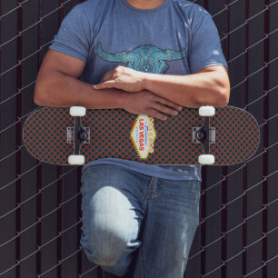 Las Vegas-uppspelningskort Kostym Grått Mini Skateboard Bräda 18,5 Cm
