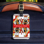 Las Vegas-uppspelningskort Kung & Queen Bröllop Bagagebricka<br><div class="desc">Vi presenterar vår drottning och Kung-spelkortsdesign, perfektens val för Las Vegas bröllop! Det har varit designat att fånga Sin Citys innersta väsen, med deras unika utformning och snyggt. Utformningen har en regal Kung och drottning av Hearts. Den invecklade detaljen i designen kommer säkert att imponera på dina gäster och ange...</div>