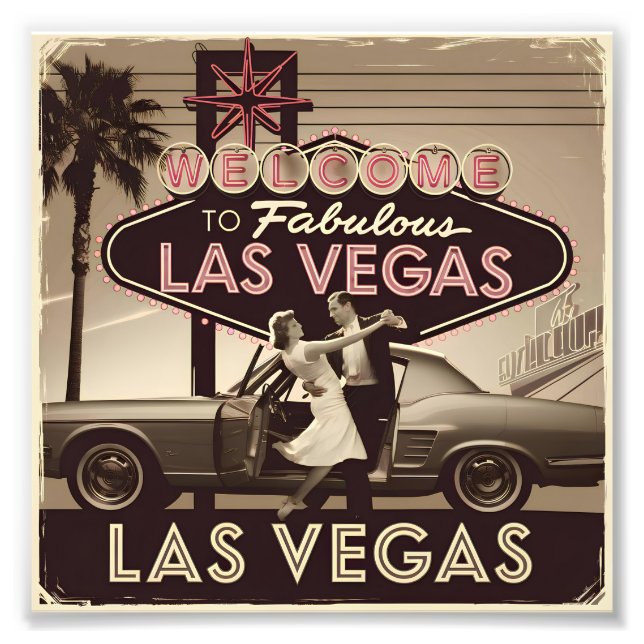 Las Vegas USA vintage Fototryck (Framsidan)