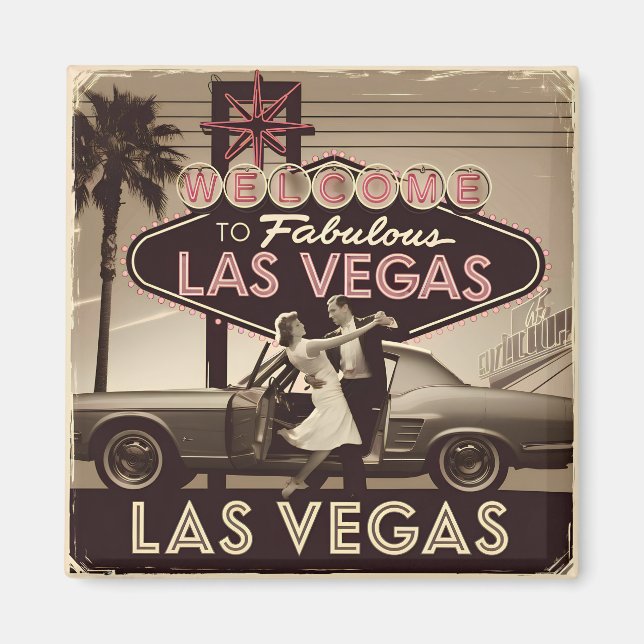 Las Vegas USA vintage Magnet (Framsidan)