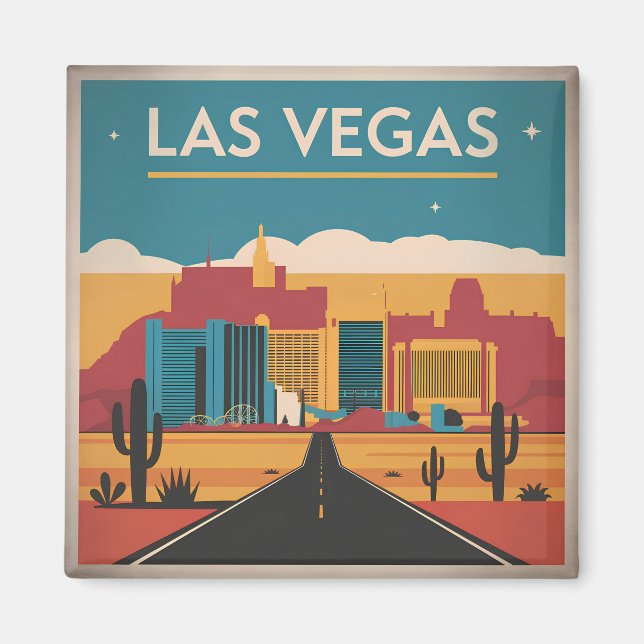 Las Vegas USA vintage Magnet (Framsidan)