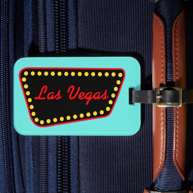Las Vegas Vacation Suitcase Honeymoon Luggage Tag Bagagebricka (Framsida Insitu 4)