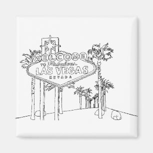 Las Vegas Vacation Teckning Vacation Art Traveling Magnet