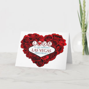 Las Vegas valentin KÄRLEK för kort för hjärta för