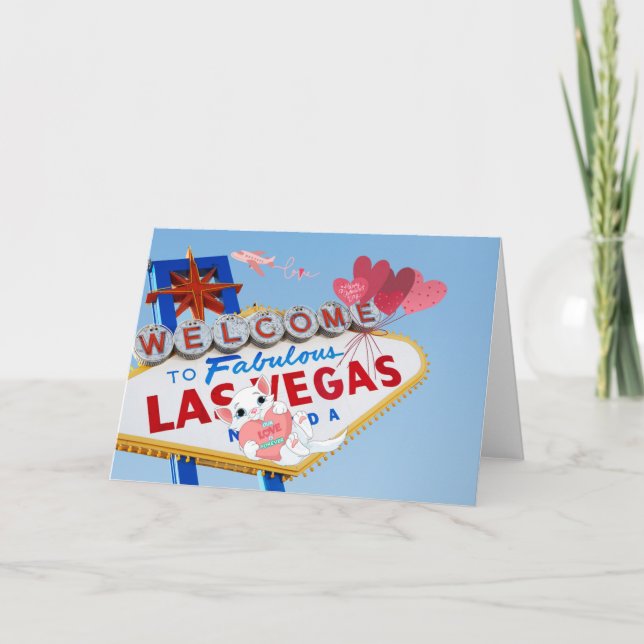 Las Vegas Valentine Card Tack Kort (Framsida)