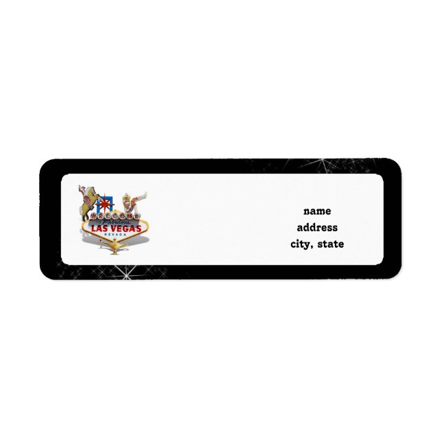 Las Vegas Välkomstinloggning på startsidan Returadress Etikett (Framsidan)