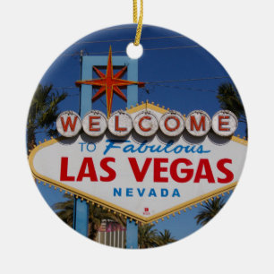 Las Vegas Välkomstsignering Julgransprydnad Keramik