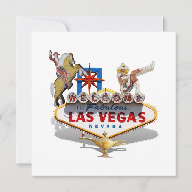 Las Vegas välkomstskylt Inbjudningar (Framsida)