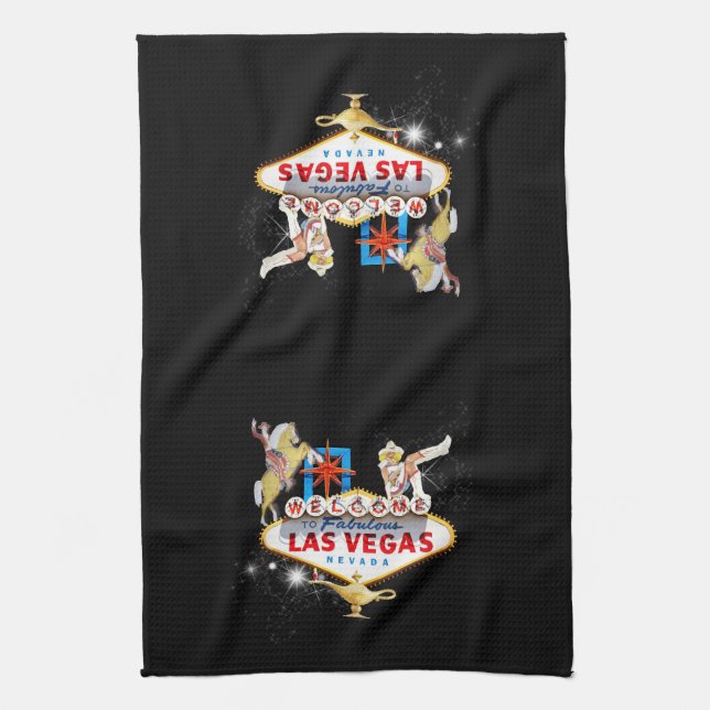 Las Vegas välkomstskylt Kökshandduk (Vertikal)