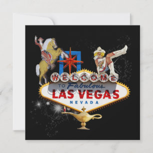 Las Vegas välkomstskylt mot en stjärnig bakgrund Inbjudningar