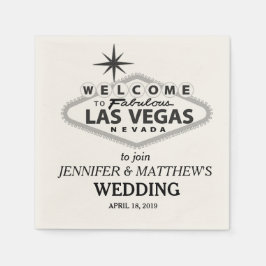 Las Vegas Välkomstskylt Personlig Bröllop Pappersservett