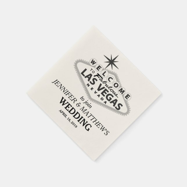 Las Vegas Välkomstskylt Personlig Bröllop Pappersservett (Hörn)