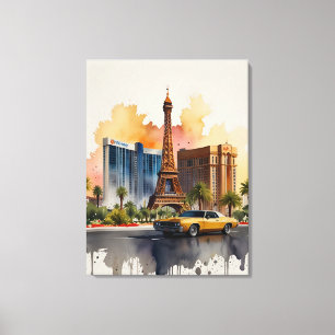 Las Vegas vattenfärgsart Canvastryck