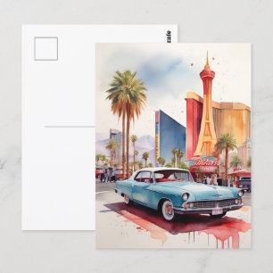 Las Vegas vattenfärgsart Vykort