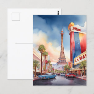 Las Vegas vattenfärgsart Vykort