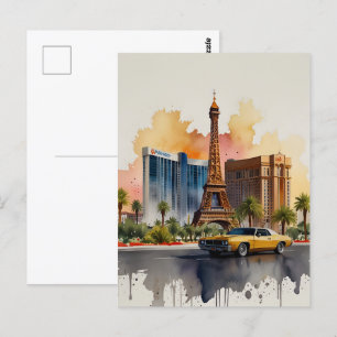 Las Vegas vattenfärgsart Vykort
