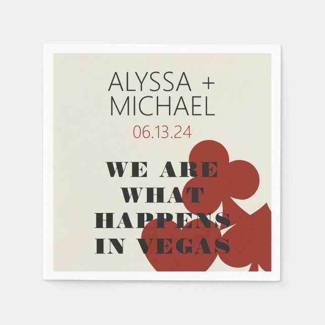 Las Vegas Vi är vad som händer med Bröllop Cocktai Pappersservett (Framsidan)