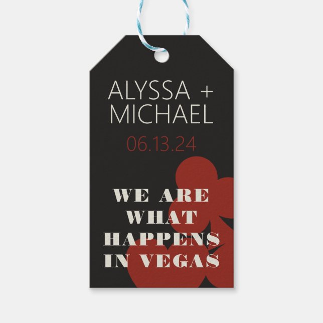 Las Vegas, vi är vad som händer med bröllopsfavori Presentetikett (Framsidan)