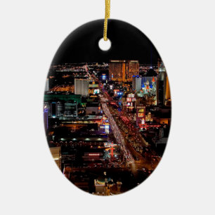 Las Vegas vid natt Julgransprydnad Keramik