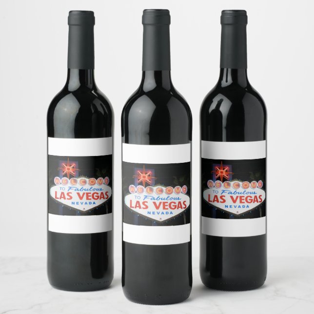 Las Vegas !  Vinflaska Etikett (Flaskor)