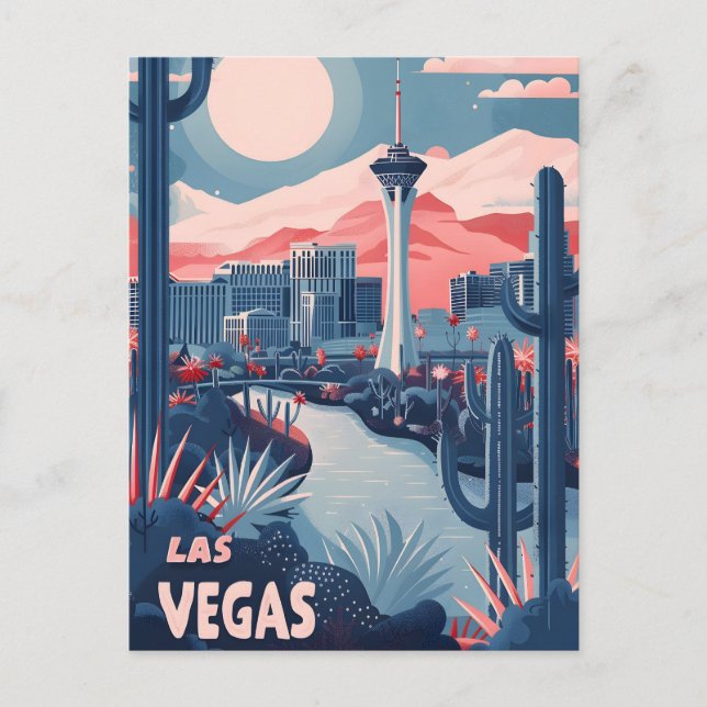 Las Vegas Vintage resor Ad Art Vykort (Framsida)