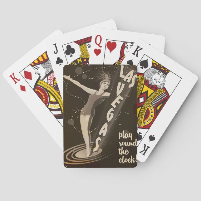 Las Vegas vintage-resoraffisch Spel Kort (Baksidan)