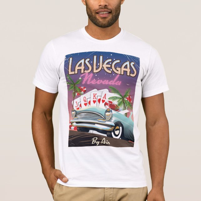 Las Vegas vintage stil semesterplakat Tee (Framsida)