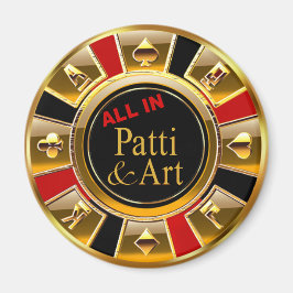 Las Vegas VIP Black Guld Red Casino Chip Favor Magnet