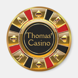 Las Vegas VIP Red Guld Black Casino Chip Favor Magnet