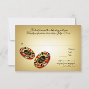 Las Vegas VIP RSVP-svar   röd OSA Kort