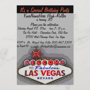 Las Vegas vuxenfödelsedagsfest Inbjudningar