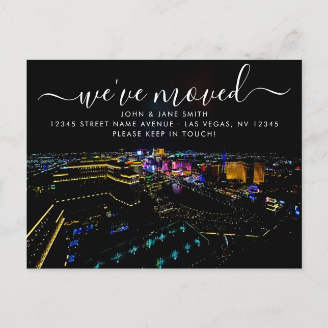 Las Vegas-vykort för Flytta-meddelande Meddelande Vykort (Framsida)