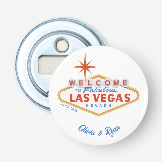 Las Vegas Wedding Favor Magnetic Flaska-öppnare Flasköppnare (Framsidan)