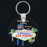 Las Vegas Wedding Favor Nyckelring<br><div class="desc">Las Vegas bröllopsförmån - en nyckelkedja för personlig med berömden välkommen till ett fantastiskt Las Vegas-tecken. Ändra både text och teckensnitt färg och stil genom att klicka på personalisera och välj sedan "klicka för att anpassa ytterligare" på nästa skärm.</div>