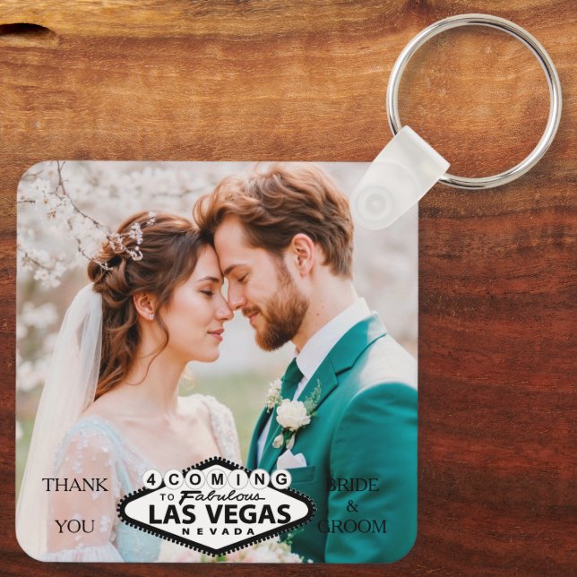 Las Vegas Wedding Favor Photo Tack Nyckelring (Baksida)