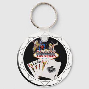 Las Vegas Welcome Sign Black Poker Chip Nyckelring