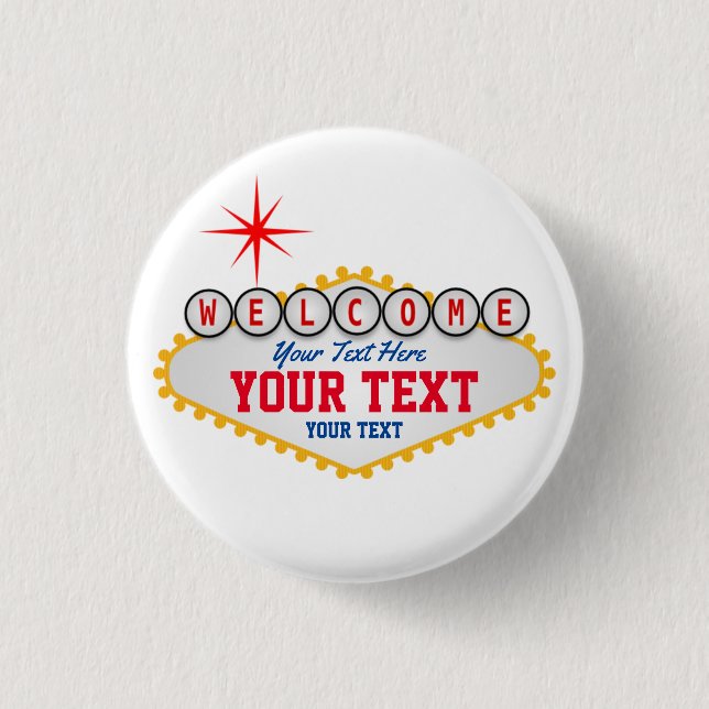 Las Vegas Welcome Sign Your Text  Knapp (Framsida)