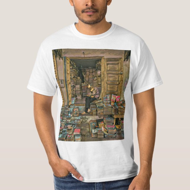 Läsa Älskare Gift for Bibrarian T Shirt (Framsida)