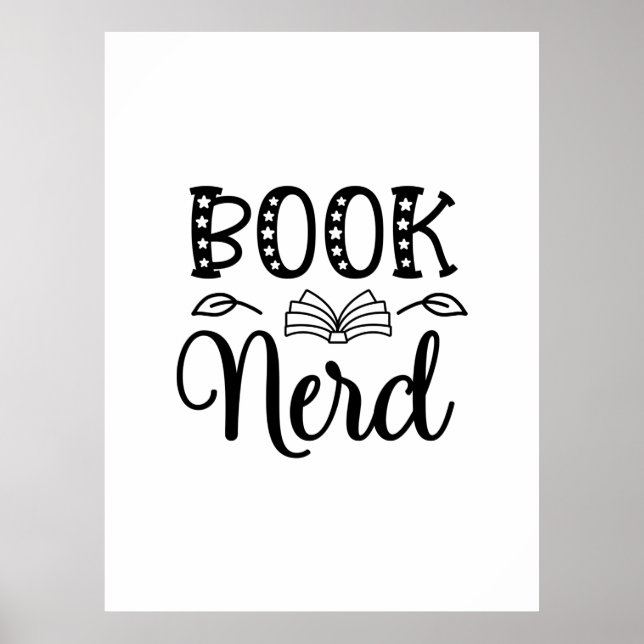 Läsa Art Bok Nerd Poster (Framsidan)