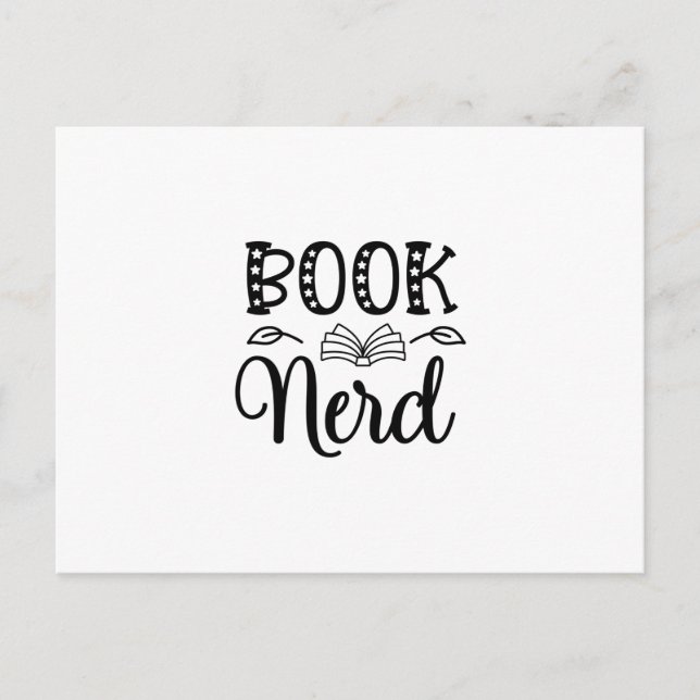 Läsa Art Bok Nerd Vykort (Framsida)